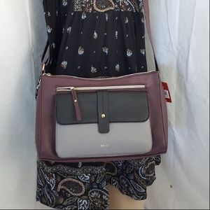 Relic Tessa Maroon Smoke Crossbody Hobo $58 New
